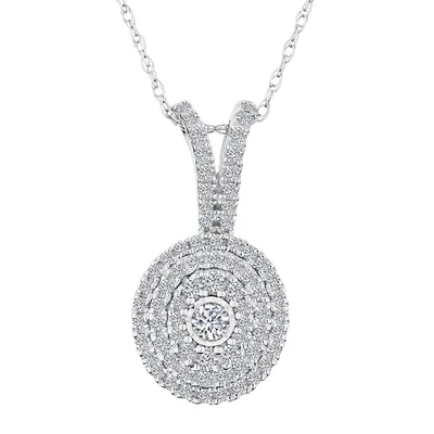 .33 Carat Diamond Pave Pendant With Halo, 10kt White Gold......................Now