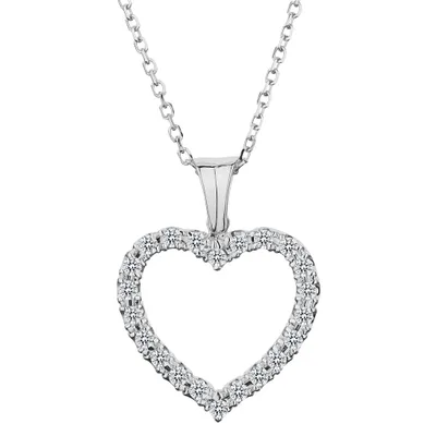 .15 Carat of Diamonds Pavé Heart Pendant, 10kt White Gold.......................Now