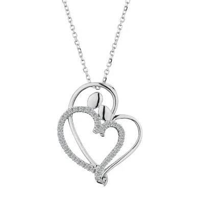 .10 Carat Diamond "Mother And Child" Heart Pendant, 10kt White Gold........................Now