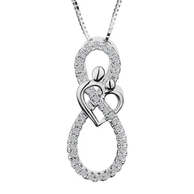 .15 CARAT DIAMOND "INFINITY MOTHER AND CHILD" PENDANT,  10kt WHITE GOLD…....................NOW