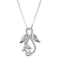 .12 CARAT DIAMOND "TWO ANGELS MOTHER AND CHILD" PENDANT, 10kt WHITE GOLD....................NOW