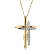 .10 Carat of Diamonds "Faith Cross" Pendant, 10kt Yellow Gold.....................NOW