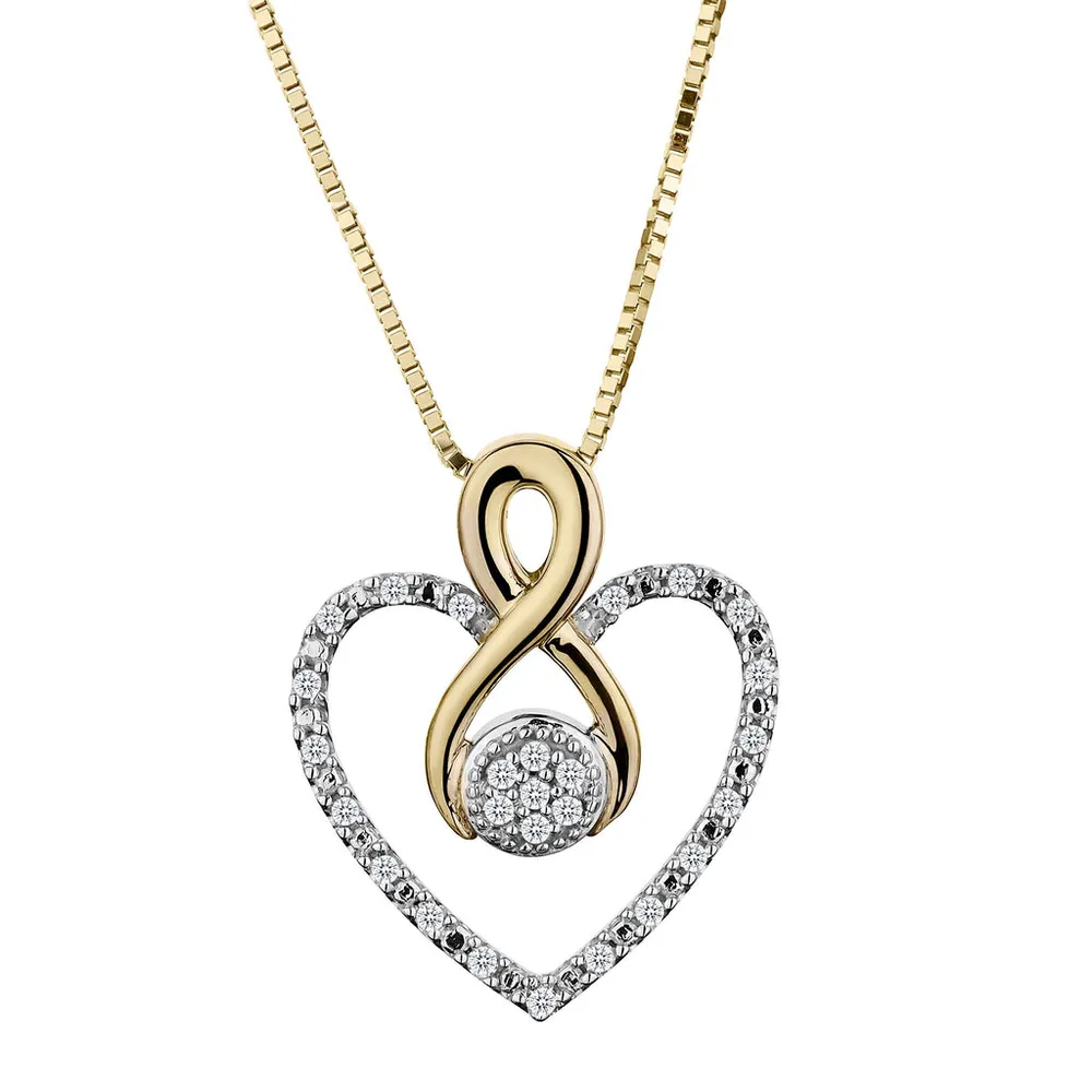 .10 Carat of Diamonds "Infinite Love" Heart Pendant, 10kt Two Tone.…...................NOW