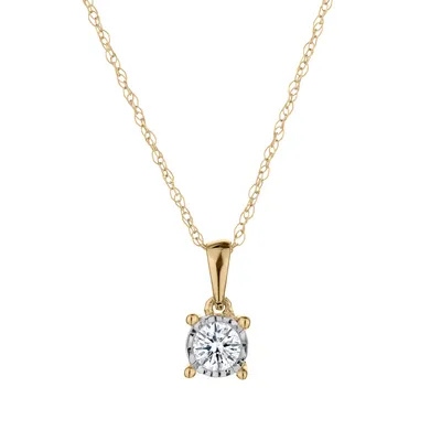.50 CARAT DIAMOND "MIRACLE" PENDANT, 14kt YELLOW GOLD, WITH 10kt YELLOW GOLD CHAIN.....................NOW