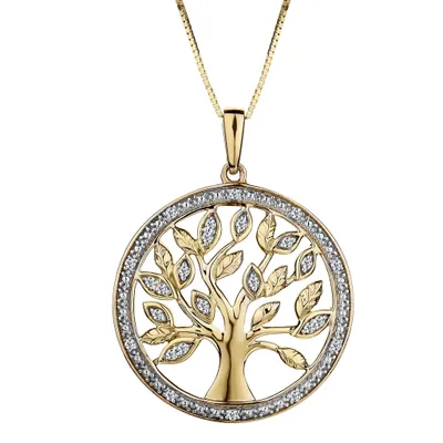 .10 CARAT DIAMOND "TREE OF LIFE" PENDANT, 10kt YELLOW GOLD...................NOW