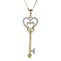 .15 Carat Diamond "Love Key" Pendant,  10kt Yellow Gold.....................NOW