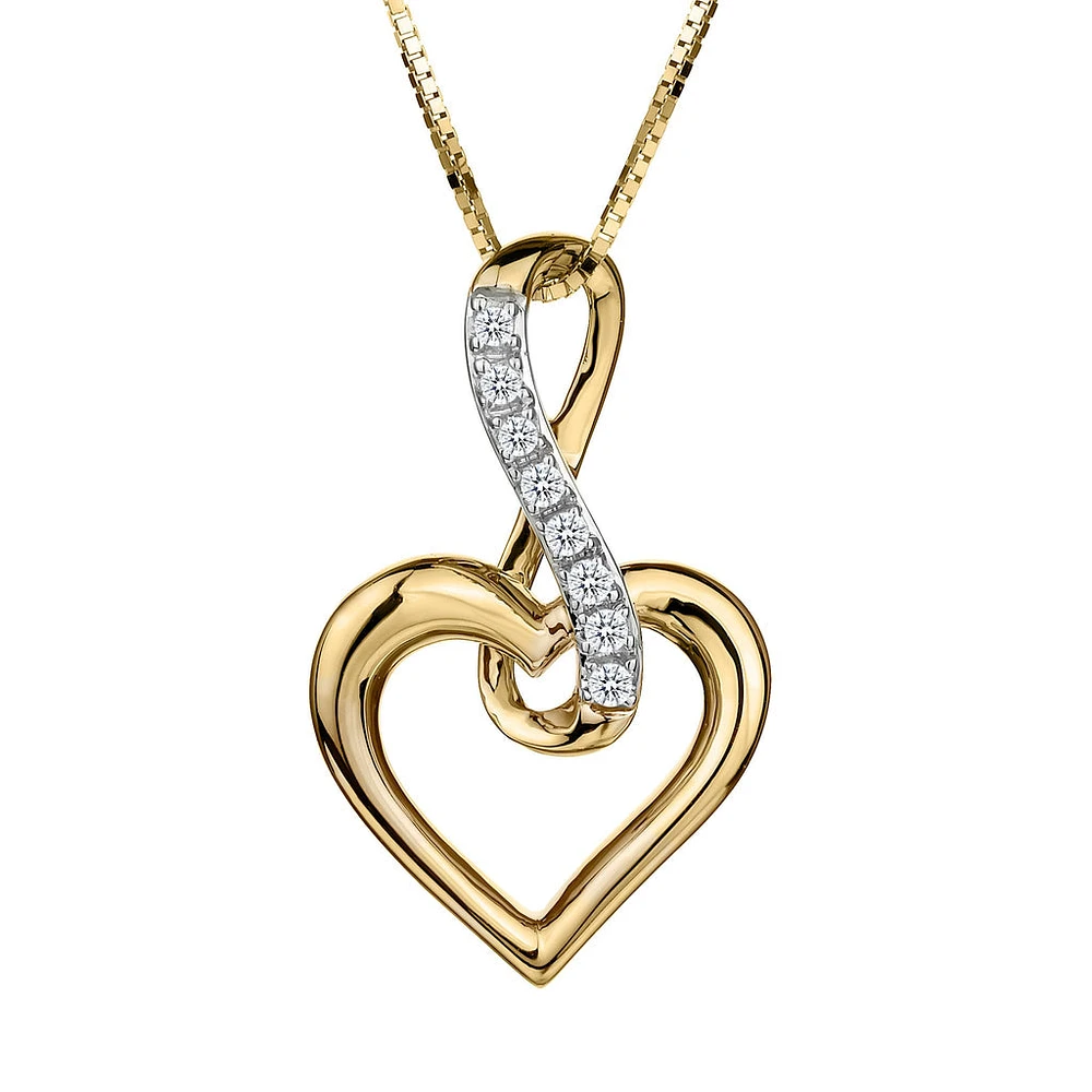 .05 Carat of Diamonds "Infinite Love" Pendant, 10kt Yellow Gold......................Now