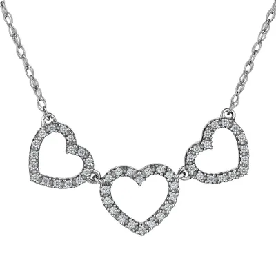 .45 Carat Diamond Three Hearts Pendant Necklace, 10kt White Gold........................Now