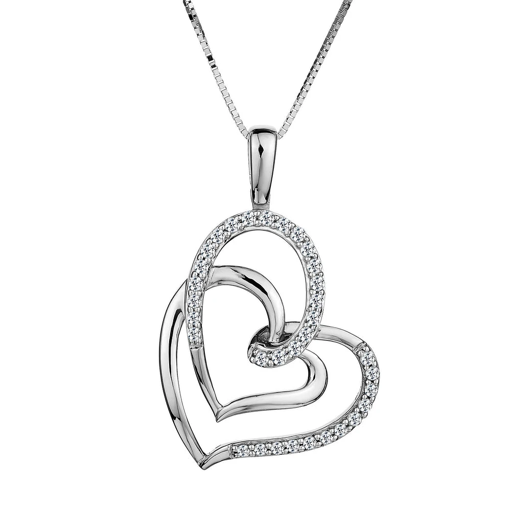 16 Carat of Diamonds Double Heart Pendant