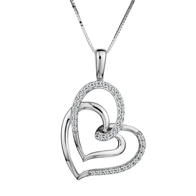 .16 Carat of Diamonds Double Heart Pendant, 10kt White Gold....................Now