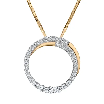 .25 Carat of Diamonds "Journey of Love" Circle Pendant, 10kt Yellow Gold......................NOW