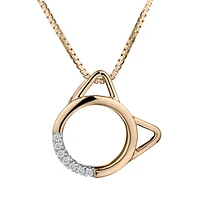 .03 Carat of Diamonds Cat Pendant, 10kt Yellow Gold....................Now