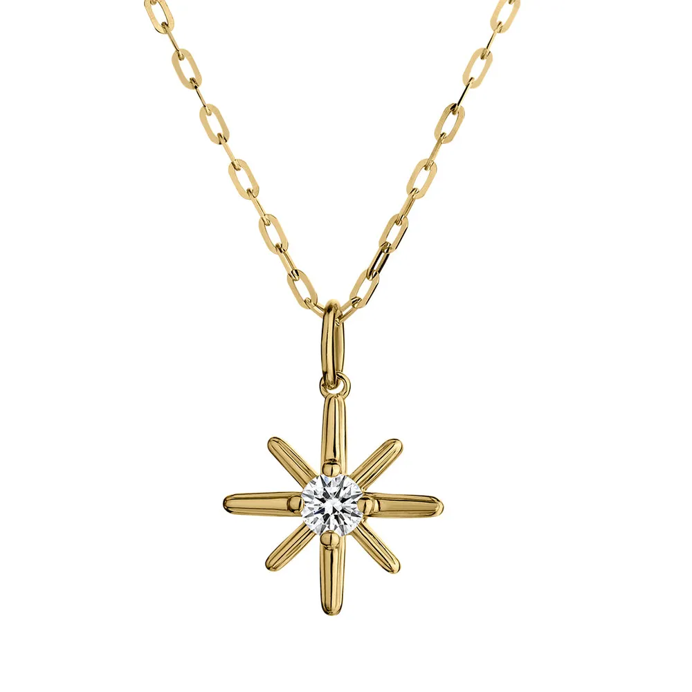 .25 Carat of Diamond Star Pendant, 10kt Yellow Gold.….....................NOW