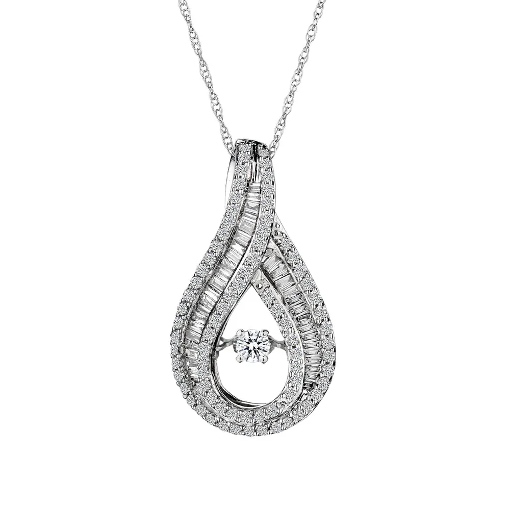 .75 Carat of Diamonds "Dancing Diamond" Pendant, 14kt White Gold.......................NOW