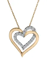 .25 Carat of Diamonds Double Heart Pendant, 10kt Yellow Gold.....................NOW