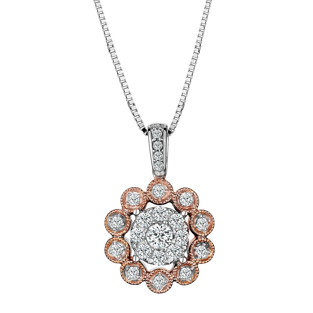 .17 Carat of Diamonds Pendant, 10kt Two Tone......................Now