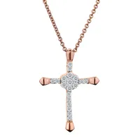 .15 Carat of Diamonds Cross Pendant, 10kt Rose Gold......................Now