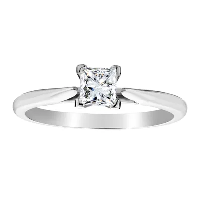 .50 Carat Canadian Princess Solitaire Diamond Ring, 14kt White Gold....................NOW