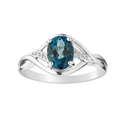 Genuine London Blue Topaz Diamond Ring, Silver......................NOW