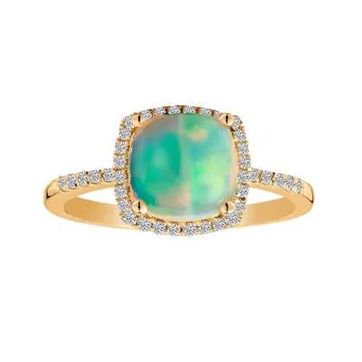 1.62 Carat of Ethiopian Opal and .19 Carat of Diamond Ring, 10kt Yellow Gold.......................NOW