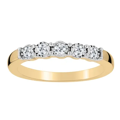 .25 Carat of Diamonds Band, 10kt Yellow Gold.......................Now