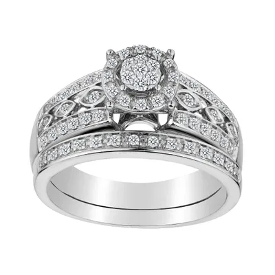 .45 Carat of Diamonds "Empress" Engagement Ring Set, 10kt White Gold....................NOW
