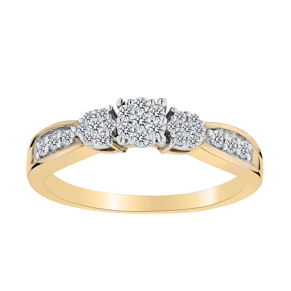 33 Carat of Diamonds "Past, Present, Future" Ring