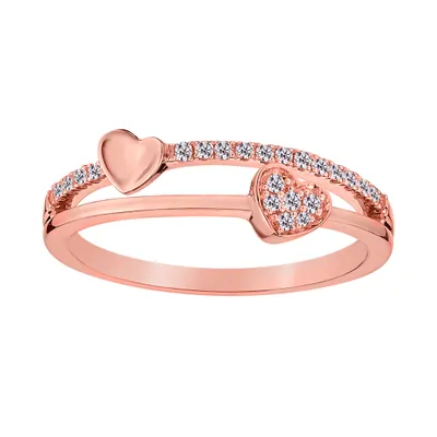 .15 Carat of Diamonds "Heart" Ring, 10kt Rose Gold....................NOW
