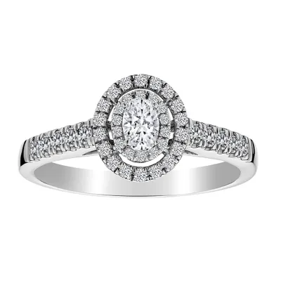 .50 CARAT DIAMOND OVAL "ELEGANCE" RING, 14kt WHITE GOLD.......................NOW