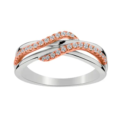 .20 CARAT DIAMOND RING BAND, 10kt WHITE AND ROSE GOLD (TWO TONE)......................NOW