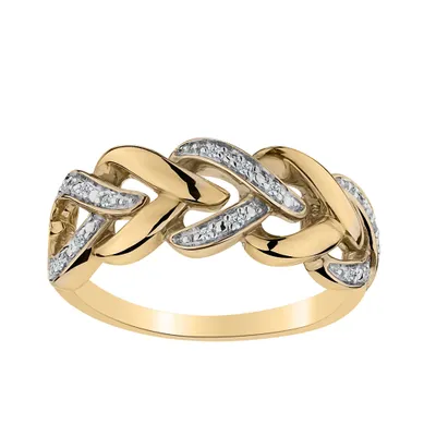 .05 CARAT DIAMOND "WOVEN" HEARTS RING, 10kt YELLOW GOLD.....................NOW