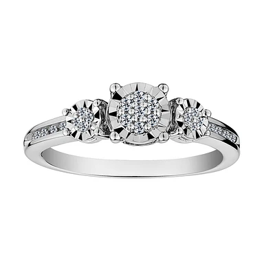 .10 Carat "Past, Present, Future" Diamond Ring, 10kt White Gold....................NOW