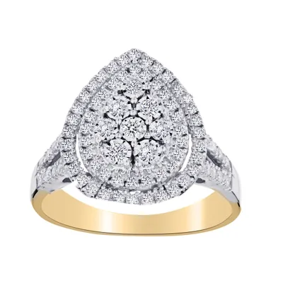 .75 CARAT DIAMOND PEAR SHAPED RING, 10kt YELLOW GOLD......................NOW