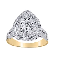.75 CARAT DIAMOND PEAR SHAPED RING, 10kt YELLOW GOLD......................NOW