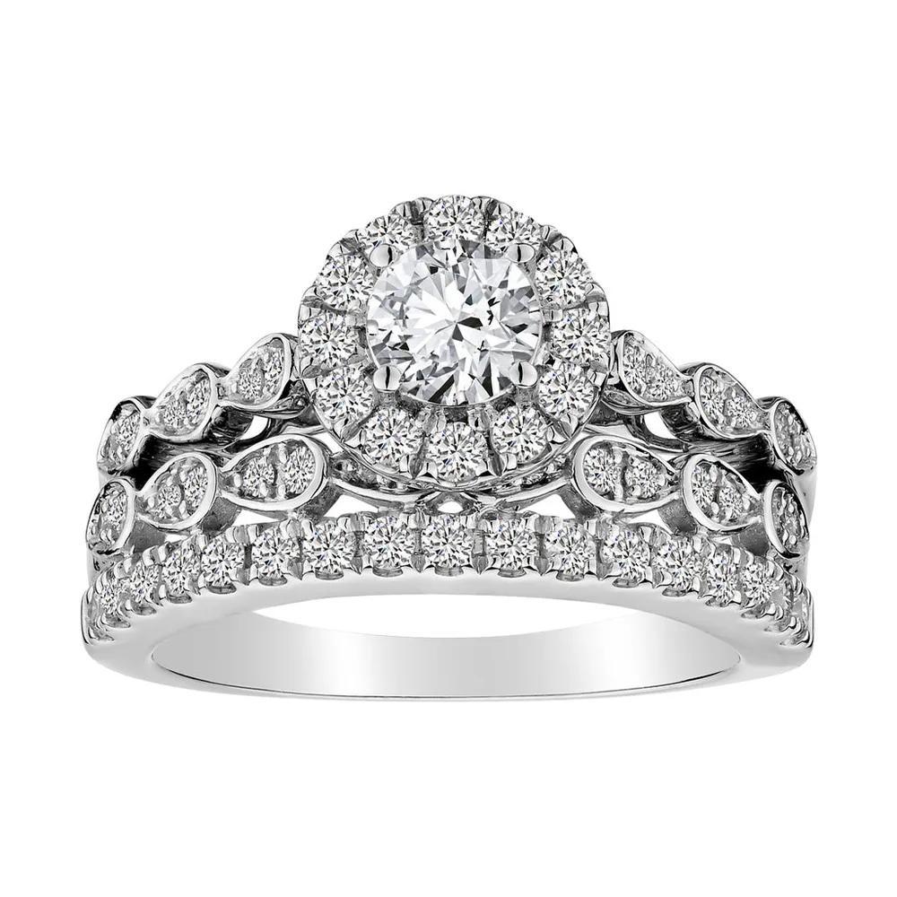 1.25 Carat of Diamonds Ring Set, 14kt White Gold….....................NOW