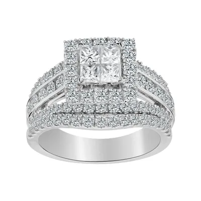 2.00 CARAT DIAMOND "ELEGANCE" RING SET, 14kt WHITE GOLD...................NOW