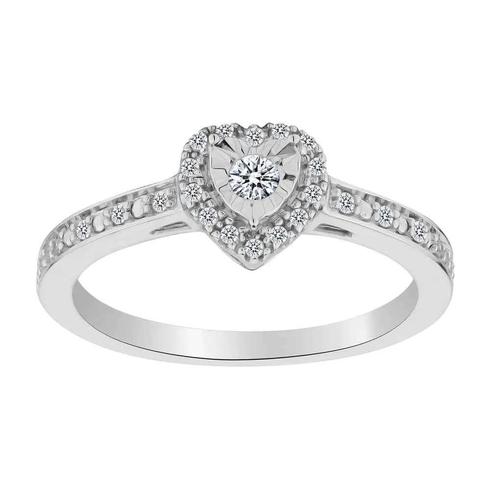 .15 CARAT DIAMOND "HEART" RING, 10kt WHITE GOLD......................NOW