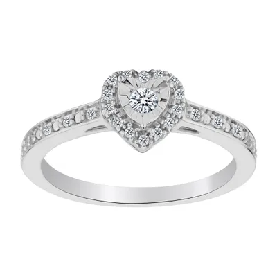 .15 Carat of Diamonds "Heart" Ring, 10kt White Gold......................NOW