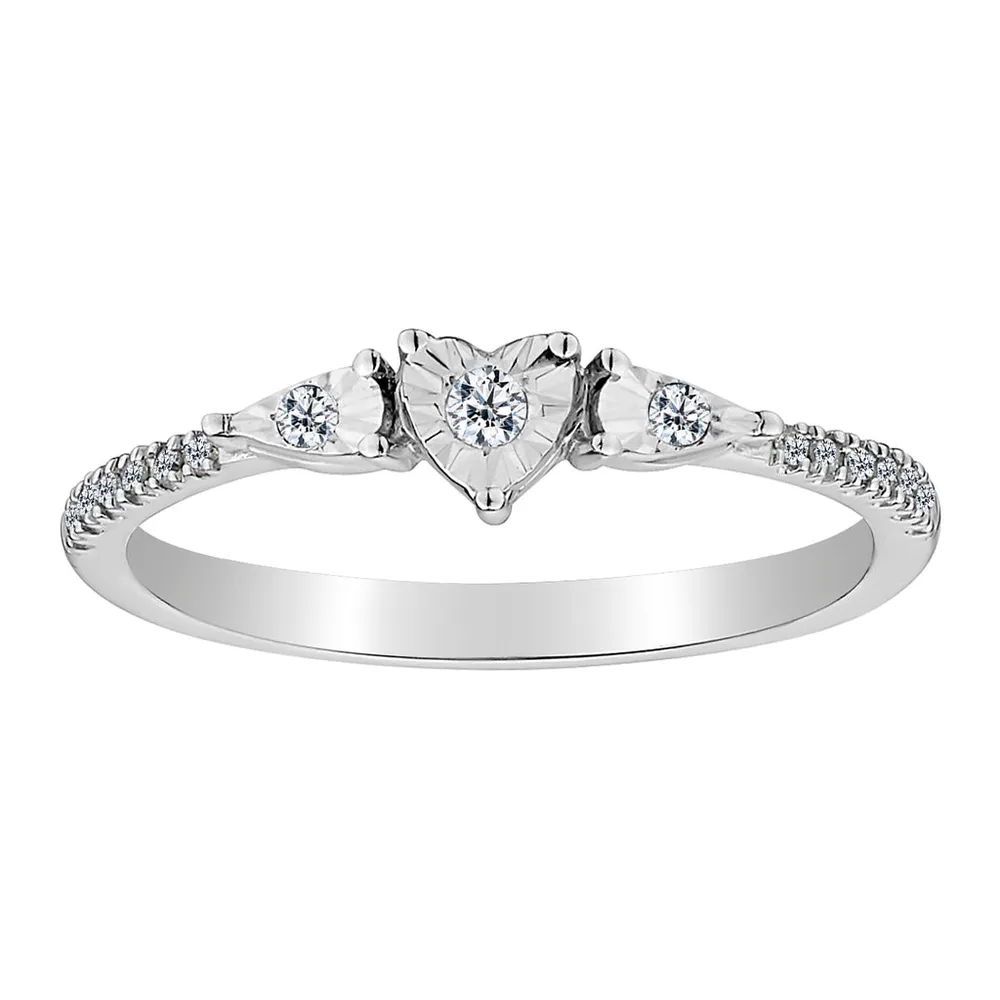 10 Carat of Diamonds "Past, Present, Future" Heart Ring