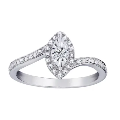 .15 Carat of Diamonds "Marquise" Style Ring, 10kt White Gold...................NOW