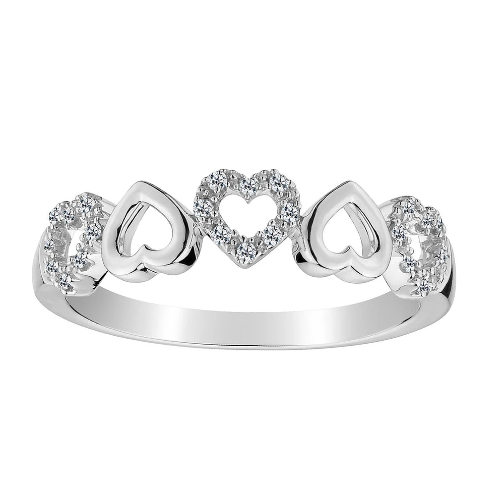.10 Carat Diamond Heart Ring Band, 10kt White Gold…....................NOW