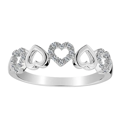 .10 Carat Diamond Heart Ring Band, 10kt White Gold…....................NOW