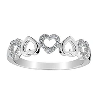 .10 Carat Diamond Heart Ring Band, 10kt White Gold…....................NOW