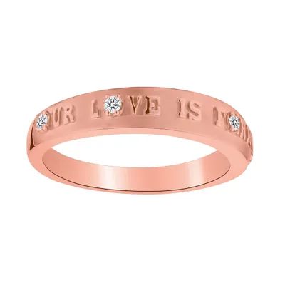 .05 Carat Diamond "OUR LOVE IS FOREVER" Ring, 10kt Rose Gold.....................NOW