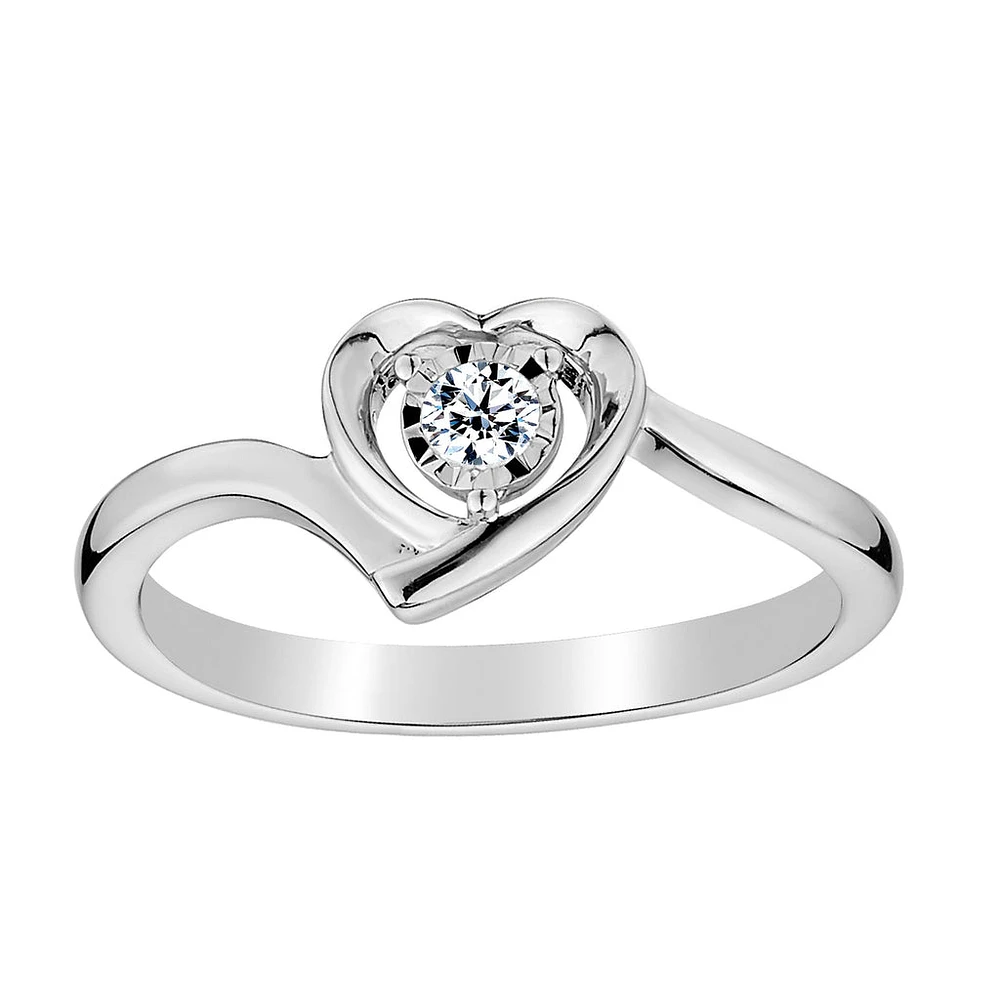 .10 CARAT DIAMOND HEART RING, 10kt WHITE GOLD…....................NOW