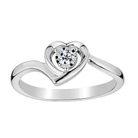 .10 CARAT DIAMOND HEART RING, 10kt WHITE GOLD…....................NOW