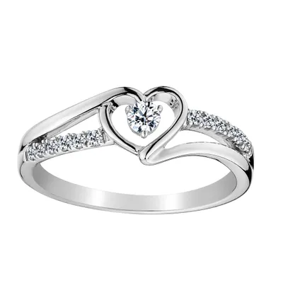 .25 Carat Diamond Heart Promise Ring, 10kt White Gold.....................Now