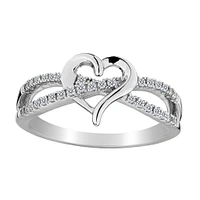 .16 Carat of Diamonds Heart Ring, 10kt White Gold....................NOW