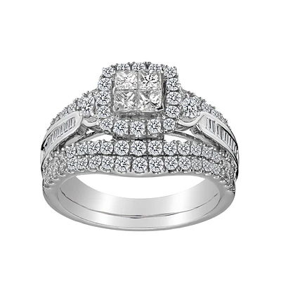 1.50 Carat of Diamond Engagement Ring Set, 14kt White Gold......................NOW