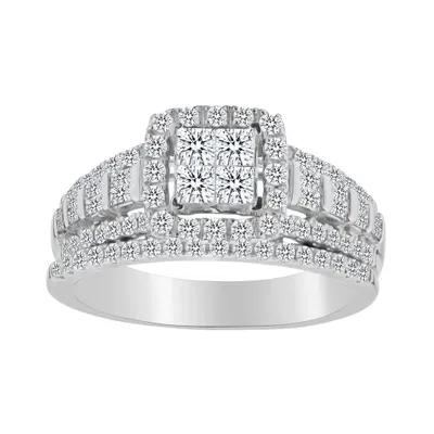 1.00 Carat Diamond Engagement Ring Set, 10kt White Gold.......................Now